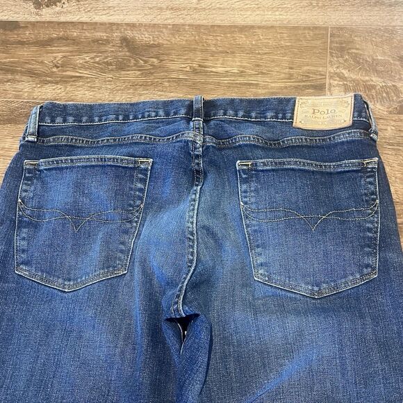 Polo Ralph Lauren Men Jeans 36x31 Blue Denim Pants Varick Slim Straight Stretch - Picture 7 of 13